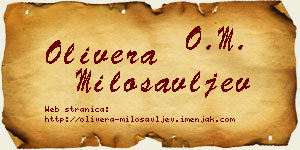 Olivera Milosavljev vizit kartica